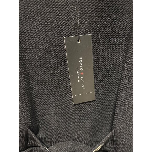 Romeo + Juliet Couture Black Textured Sleeveless Dress With Waist Tie Size Small - Picture 3 of 10